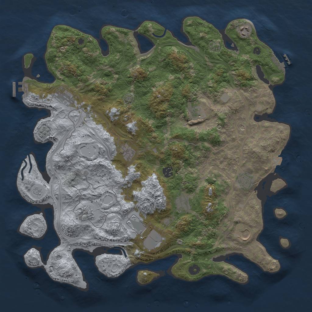 Rust Map: Procedural Map, Size: 4300, Seed: 1099209557, 19 Monuments