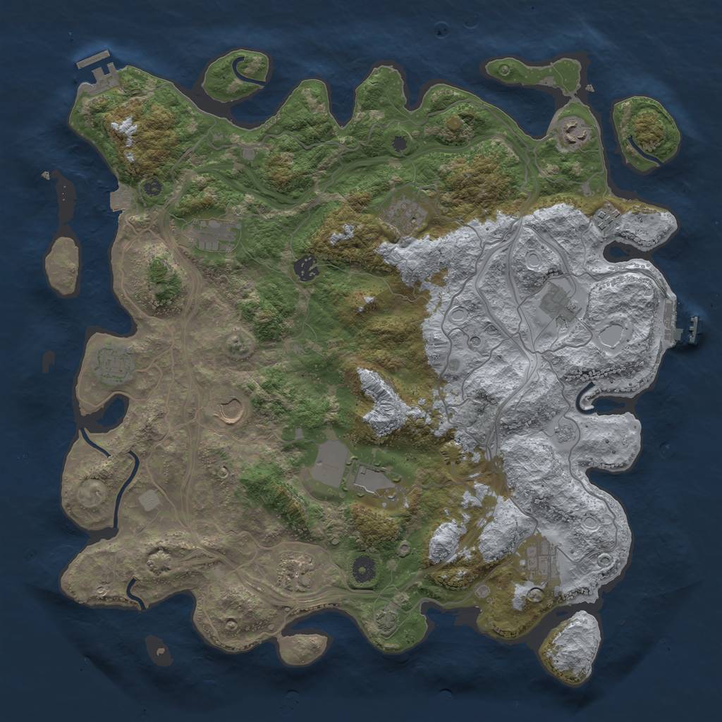 Rust Map: Procedural Map, Size: 4250, Seed: 496489180, 19 Monuments