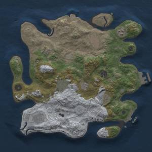 Thumbnail Rust Map: Procedural Map, Size: 3300, Seed: 1761695156, 16 Monuments