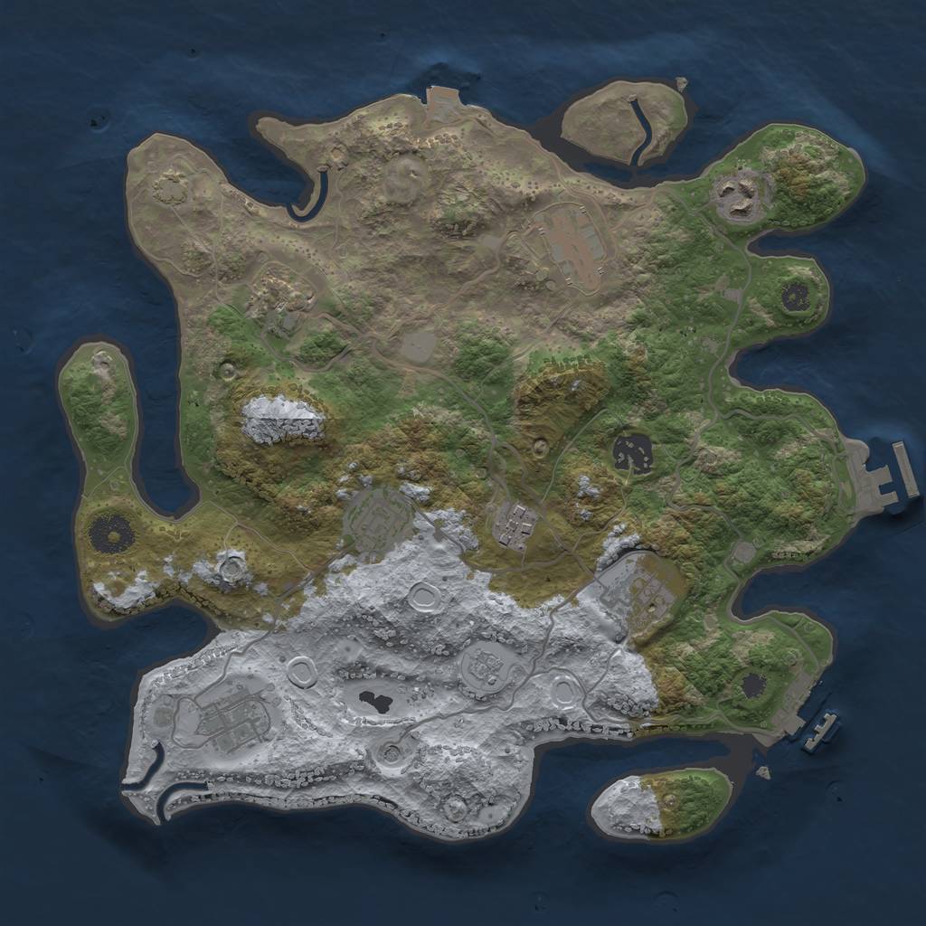 Rust Map: Procedural Map, Size: 3300, Seed: 1761695156, 16 Monuments