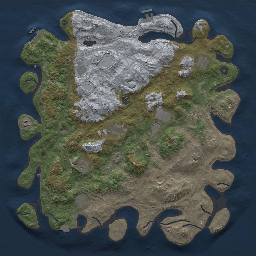 Rust Map: Procedural Map, Size: 4500, Seed: 932490864, 19 Monuments