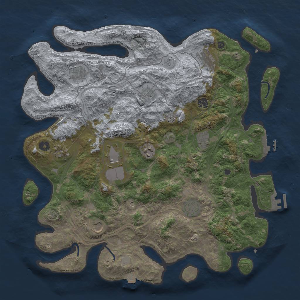 Rust Map: Procedural Map, Size: 4250, Seed: 588824711, 19 Monuments