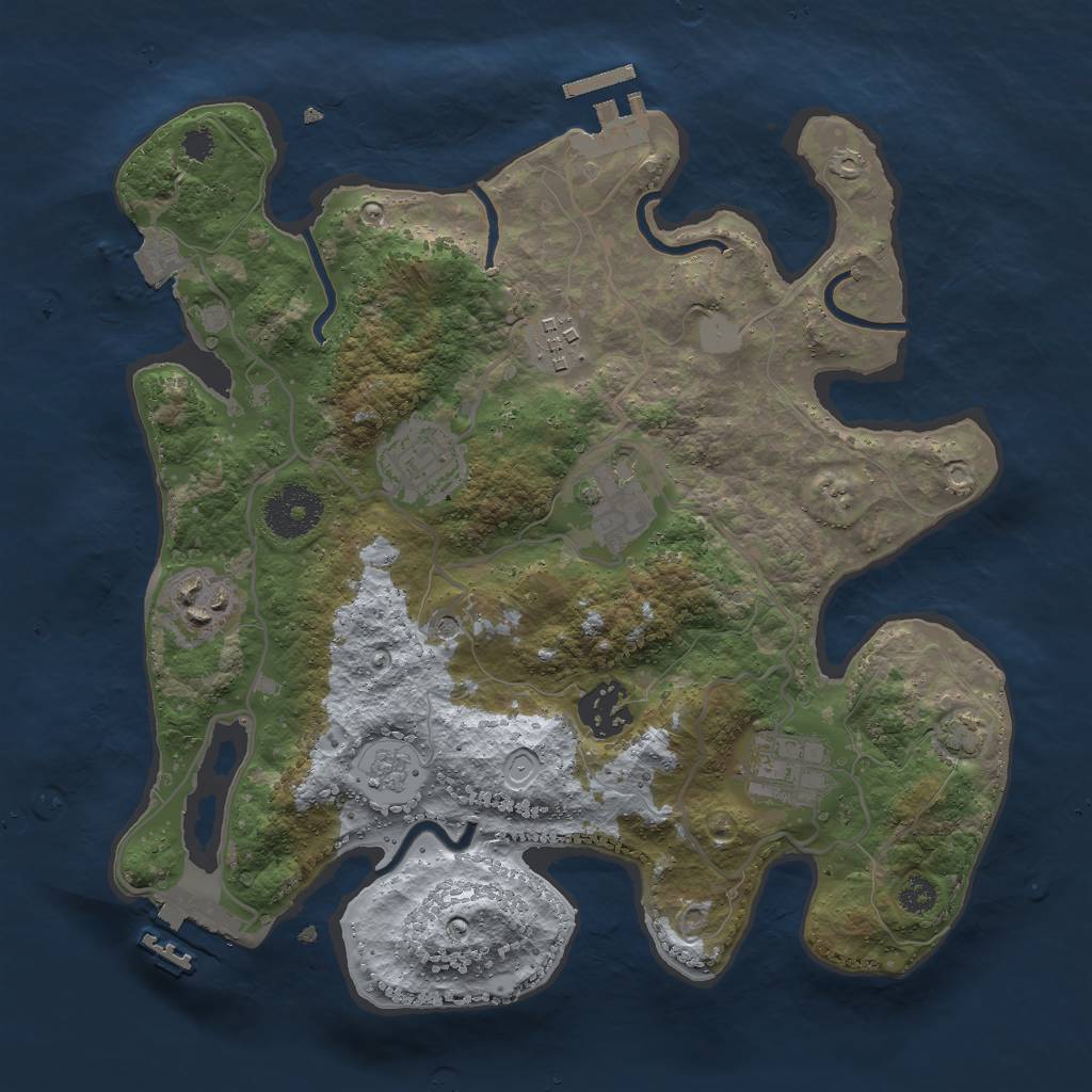 Rust Map: Procedural Map, Size: 3000, Seed: 1926493388, 14 Monuments
