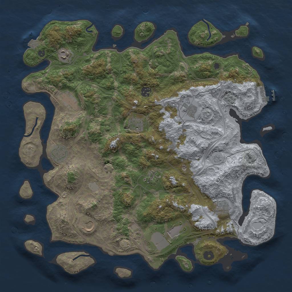 Rust Map: Procedural Map, Size: 4250, Seed: 455267, 18 Monuments