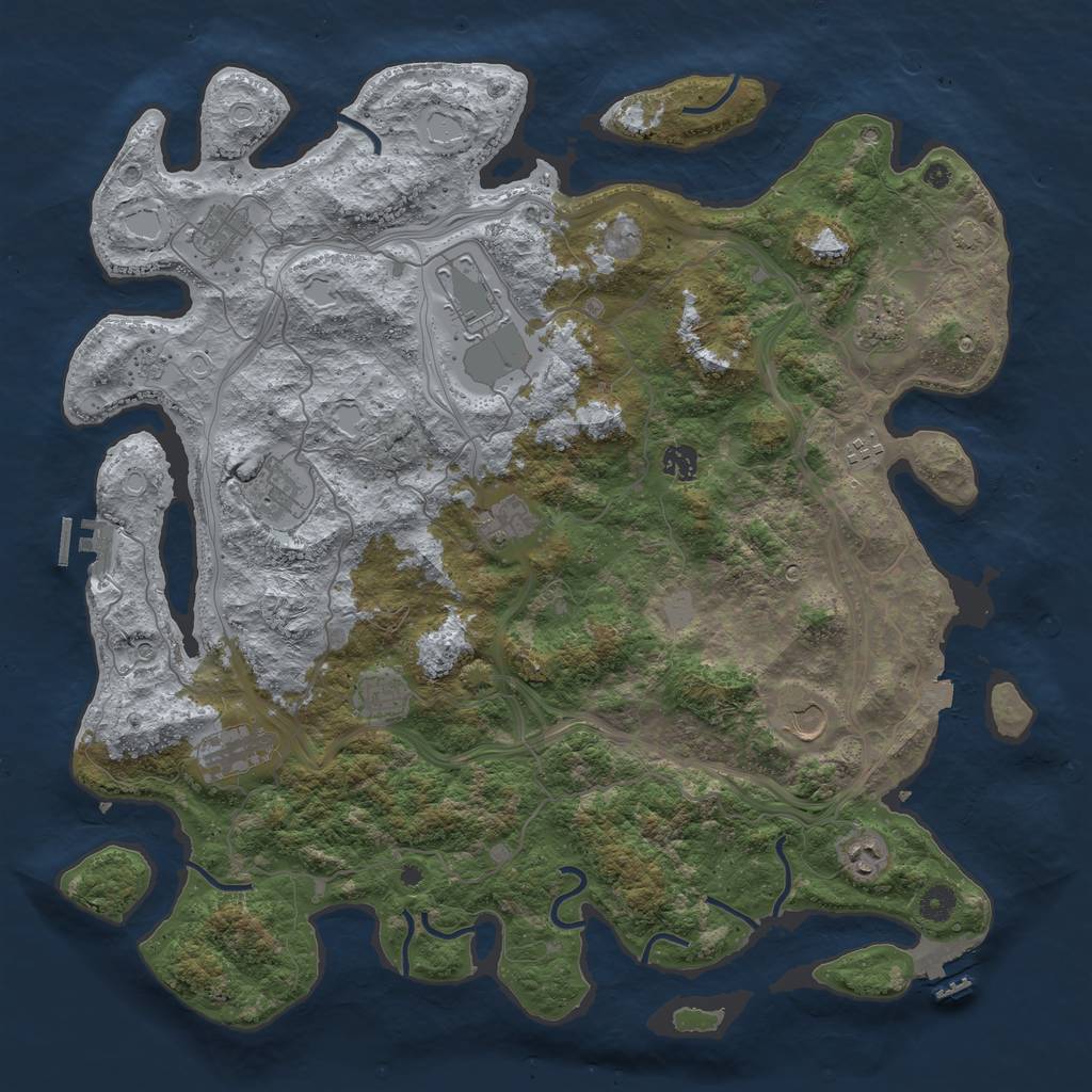 Rust Map: Procedural Map, Size: 4500, Seed: 622001891, 19 Monuments
