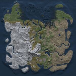 Thumbnail Rust Map: Procedural Map, Size: 5000, Seed: 1995415599, 17 Monuments
