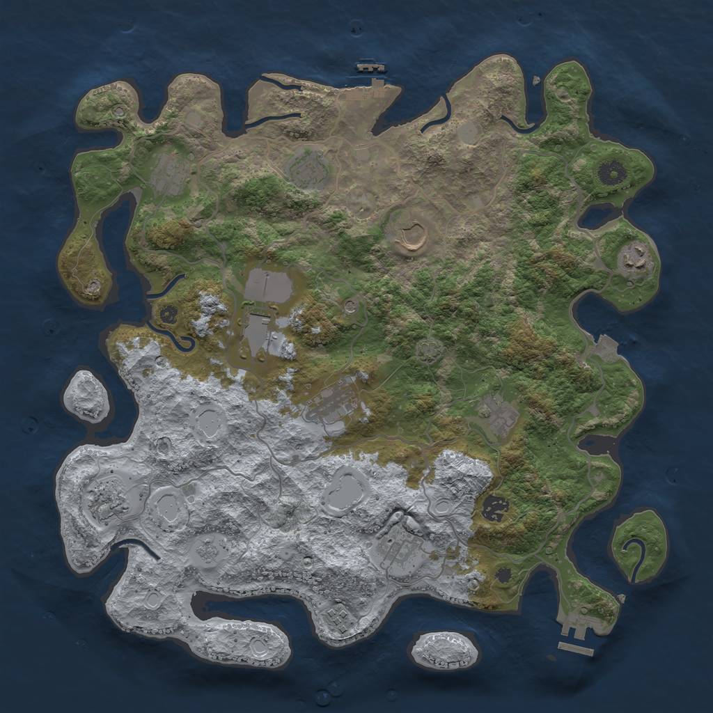 Rust Map: Procedural Map, Size: 4000, Seed: 1666661900, 19 Monuments