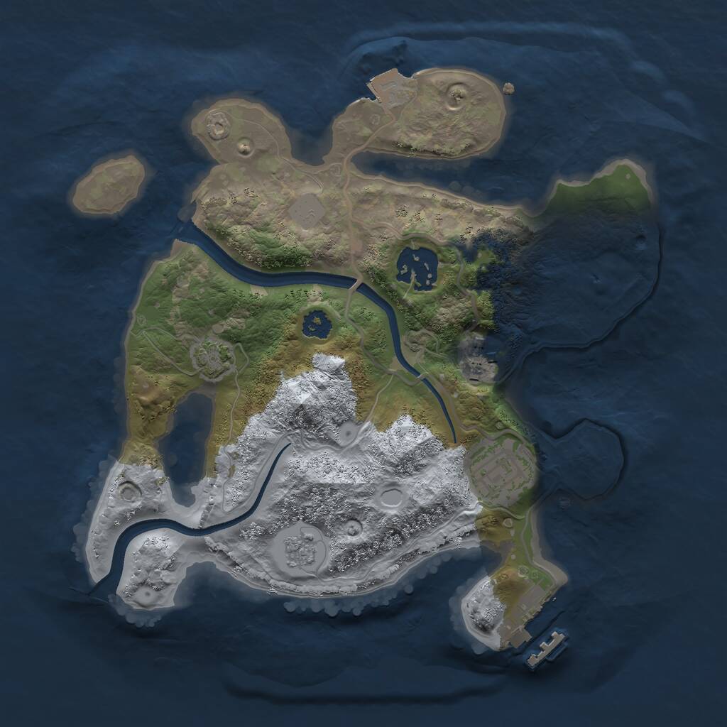 Rust Map: Procedural Map, Size: 2500, Seed: 83478320, 7 Monuments