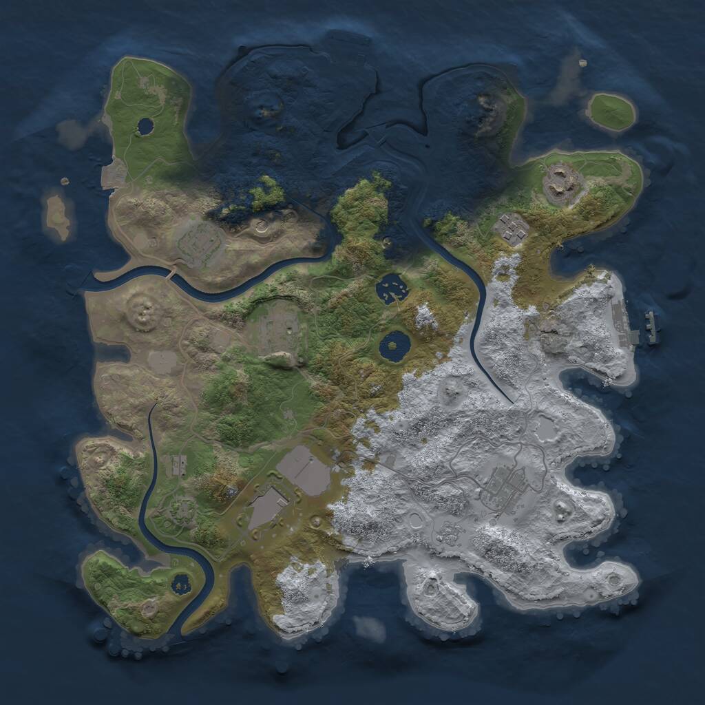 Rust Map: Procedural Map, Size: 3500, Seed: 45698, 13 Monuments