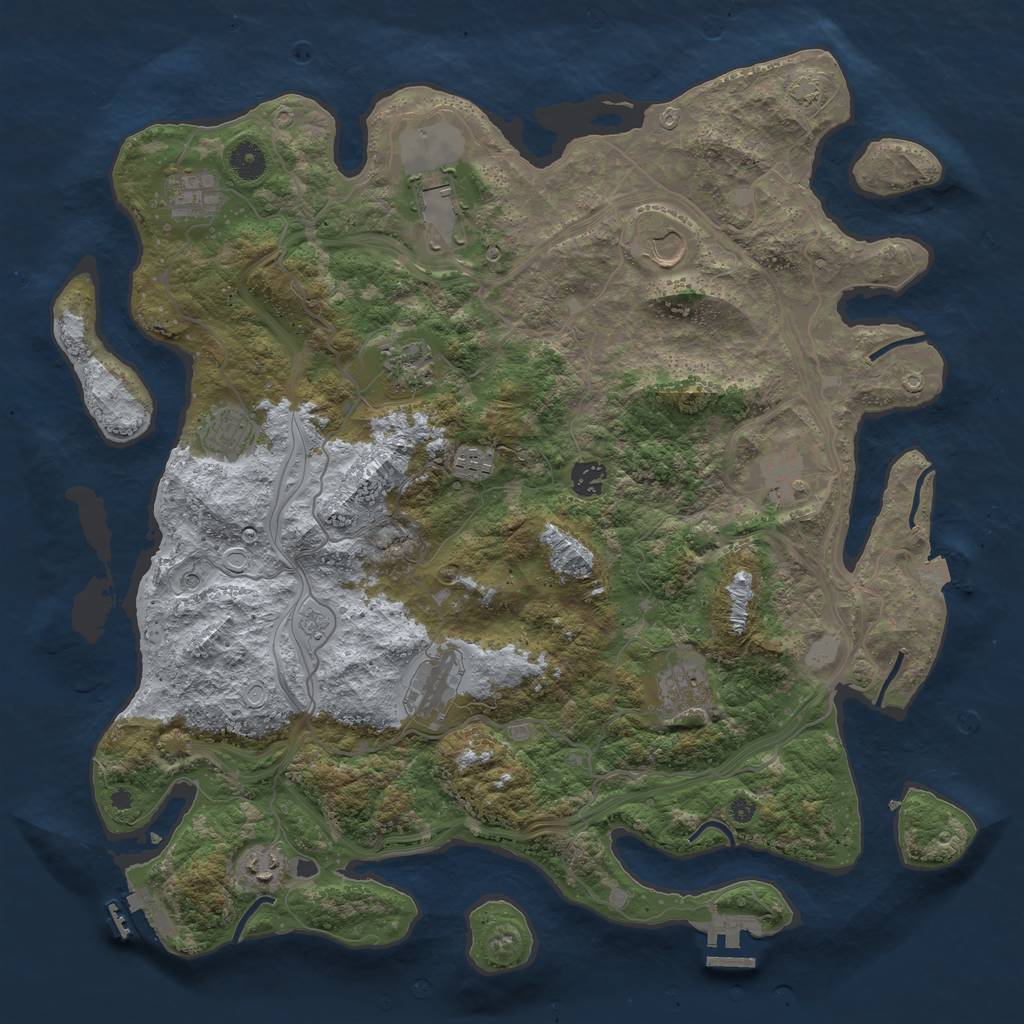 Rust Map: Procedural Map, Size: 4250, Seed: 1320194986, 19 Monuments