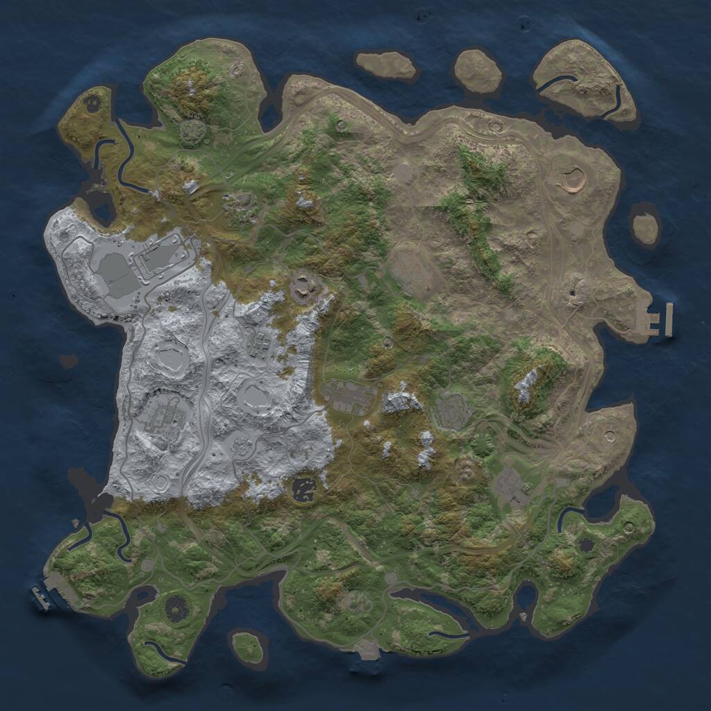 Rust Map: Procedural Map, Size: 4250, Seed: 404564243, 17 Monuments