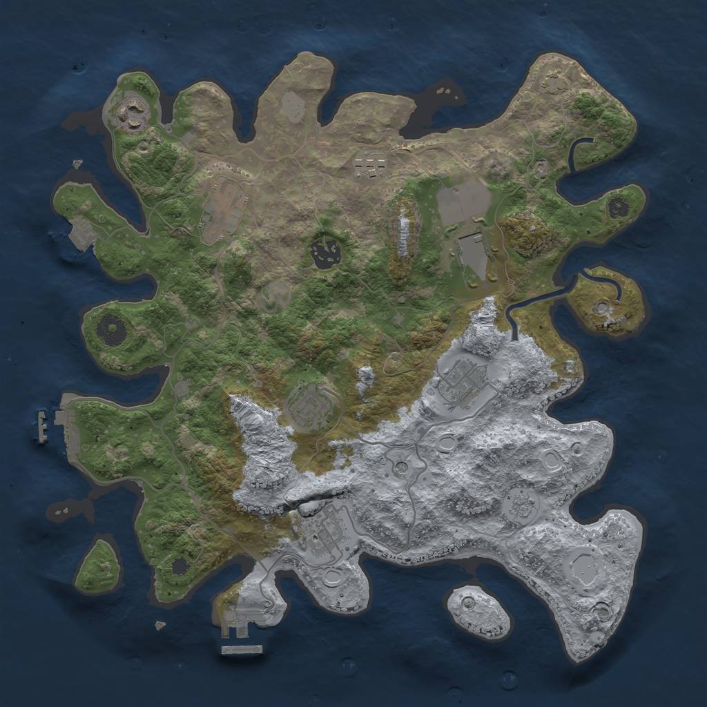 Rust Map: Procedural Map, Size: 3500, Seed: 1356021841, 16 Monuments