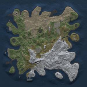 Thumbnail Rust Map: Procedural Map, Size: 3500, Seed: 1356021841, 16 Monuments