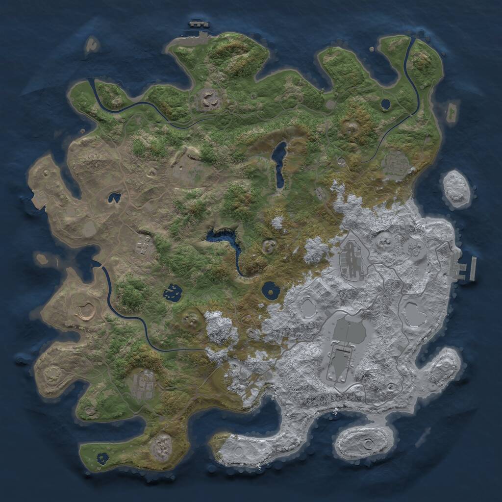 Rust Map: Procedural Map, Size: 4200, Seed: 952024, 16 Monuments