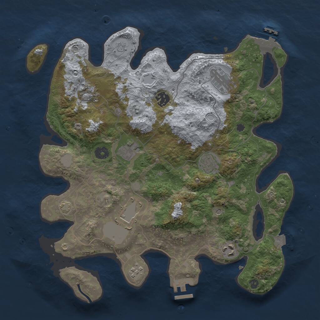 Rust Map: Procedural Map, Size: 3500, Seed: 511612415, 14 Monuments