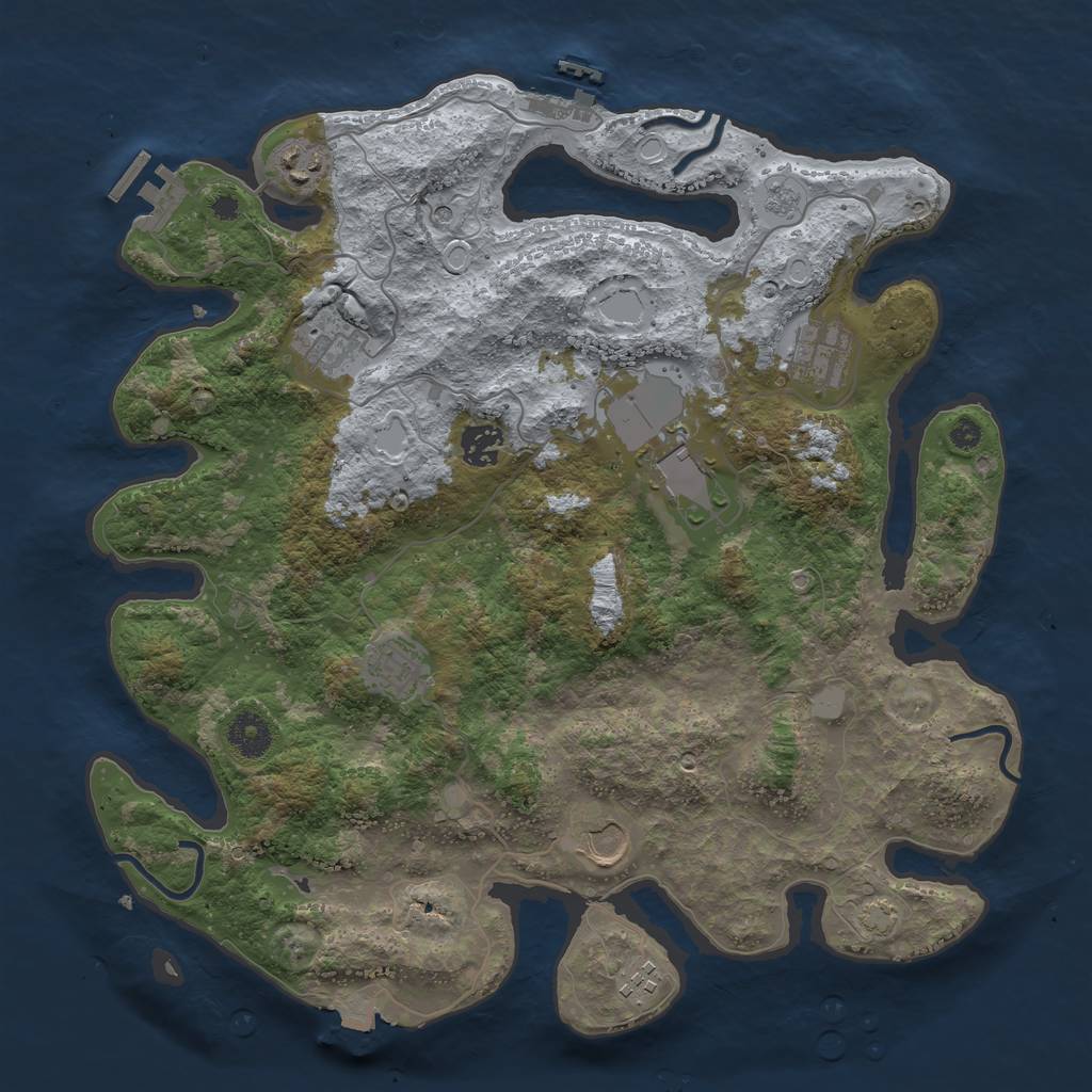 Rust Map: Procedural Map, Size: 3750, Seed: 31546, 16 Monuments