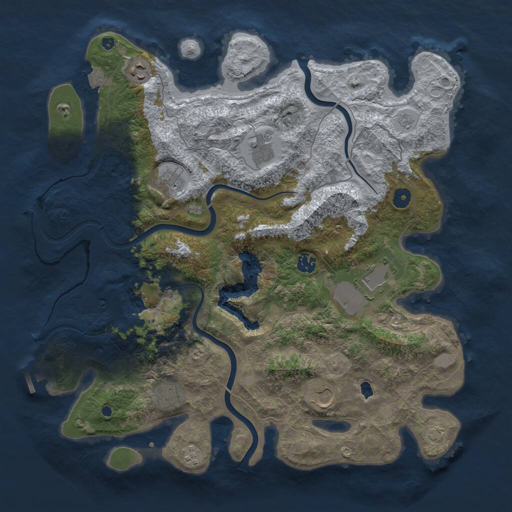 Rust Map: Procedural Map, Size: 4000, Seed: 1714466185, 13 Monuments