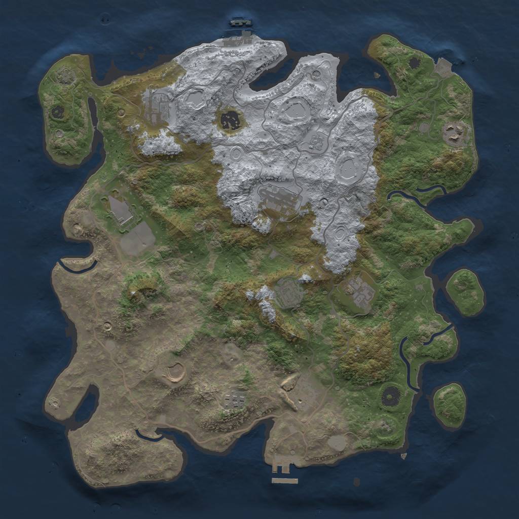 Rust Map: Procedural Map, Size: 4000, Seed: 308356039, 18 Monuments