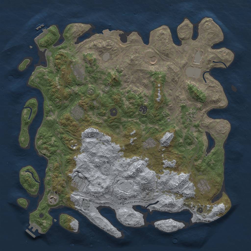 Rust Map: Procedural Map, Size: 4500, Seed: 1519872859, 19 Monuments