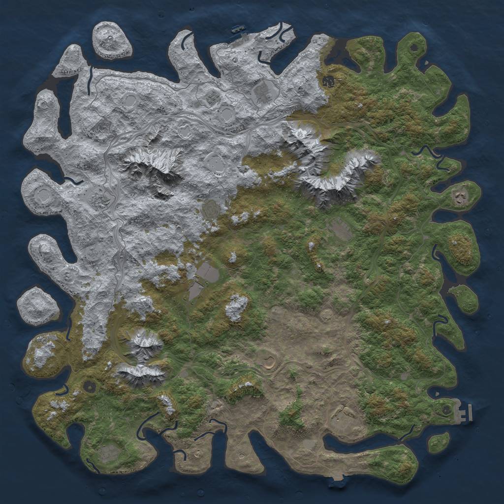 Rust Map: Procedural Map, Size: 6000, Seed: 3453453, 19 Monuments