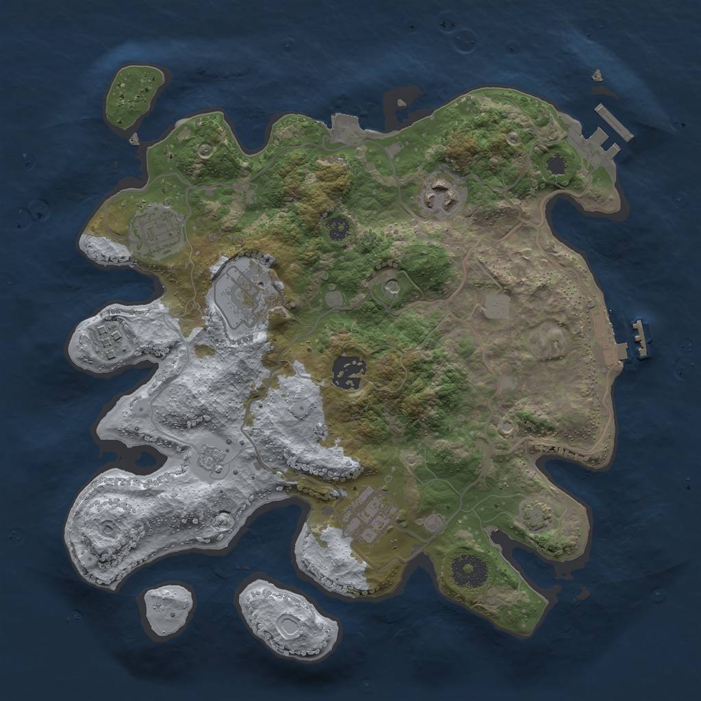 Rust Map: Procedural Map, Size: 3000, Seed: 27210, 14 Monuments