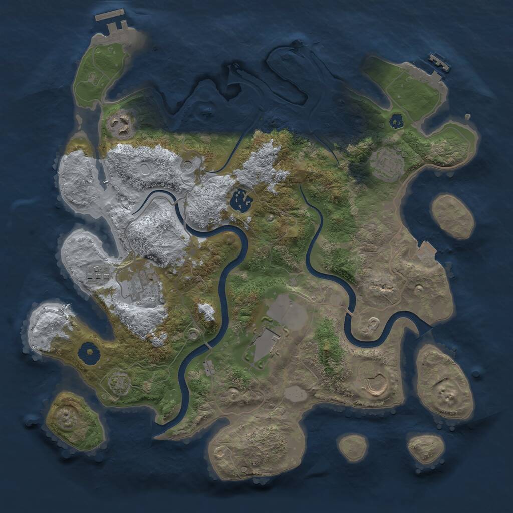 Rust Map: Procedural Map, Size: 3500, Seed: 1879229534, 12 Monuments