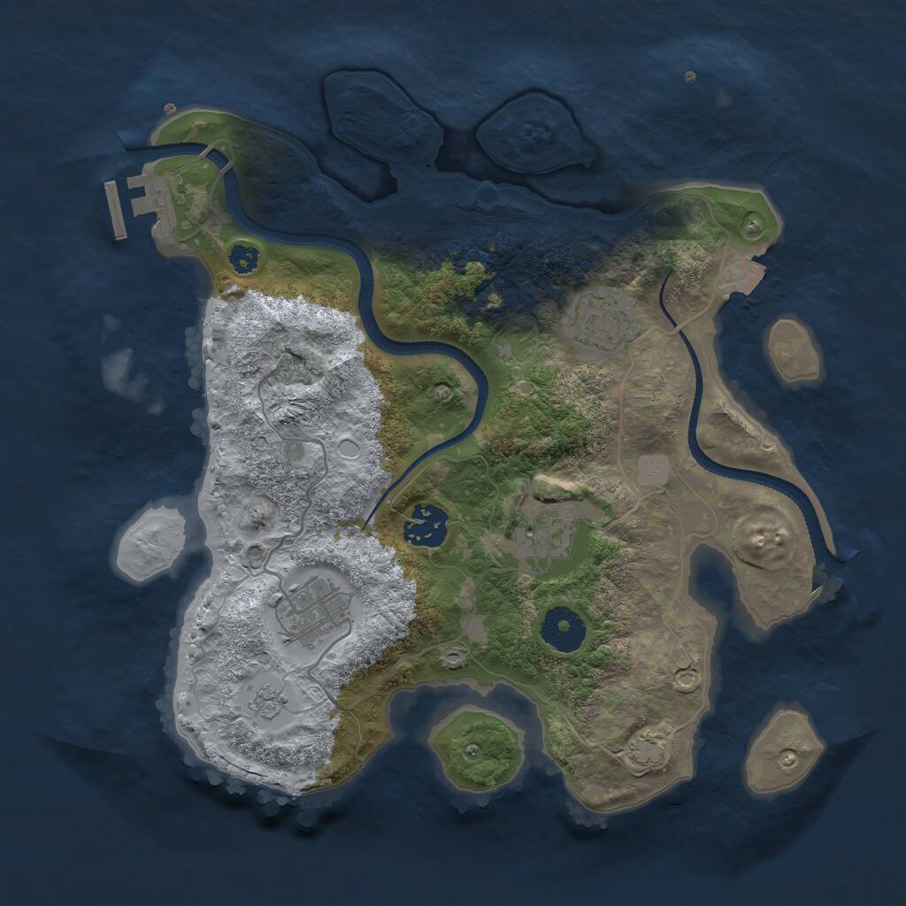 Rust Map: Procedural Map, Size: 3093, Seed: 100, 8 Monuments