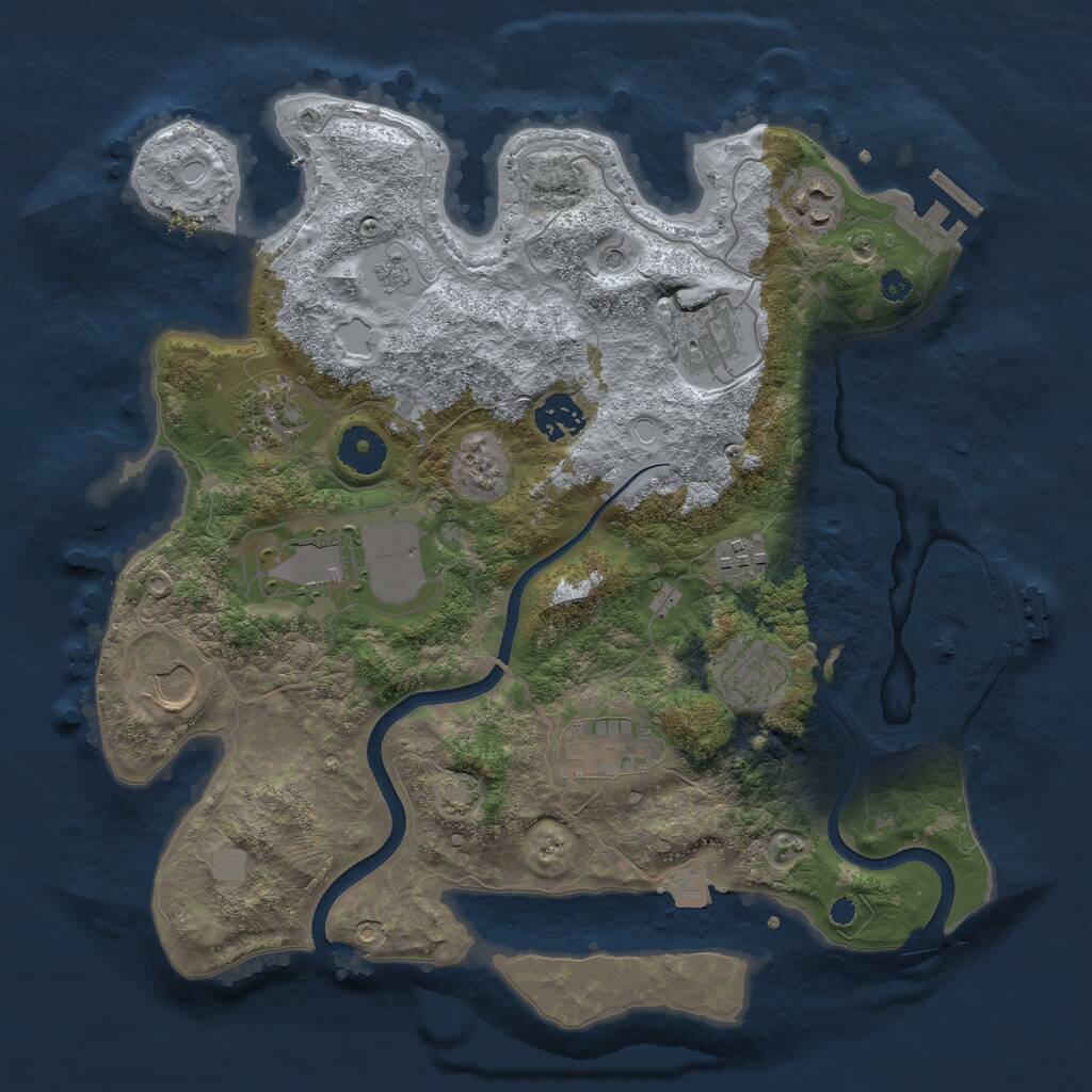 Rust Map: Procedural Map, Size: 3500, Seed: 146694079, 15 Monuments