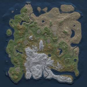 Thumbnail Rust Map: Procedural Map, Size: 4500, Seed: 1491742263, 16 Monuments