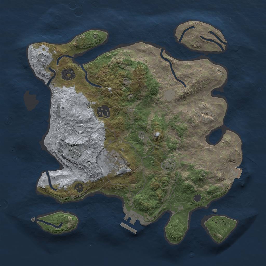 Rust Map: Procedural Map, Size: 3000, Seed: 4720938, 9 Monuments
