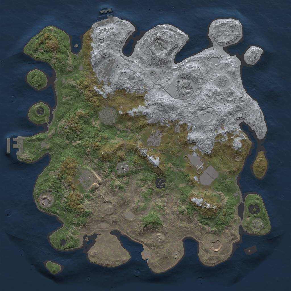Rust Map: Procedural Map, Size: 3900, Seed: 969, 18 Monuments
