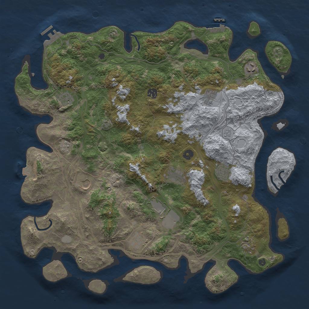 Rust Map: Procedural Map, Size: 4500, Seed: 557413113, 19 Monuments