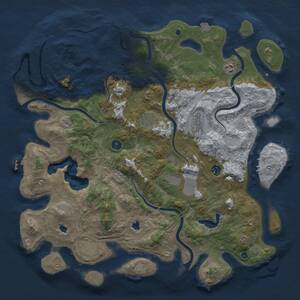 Thumbnail Rust Map: Procedural Map, Size: 4500, Seed: 557413113, 13 Monuments