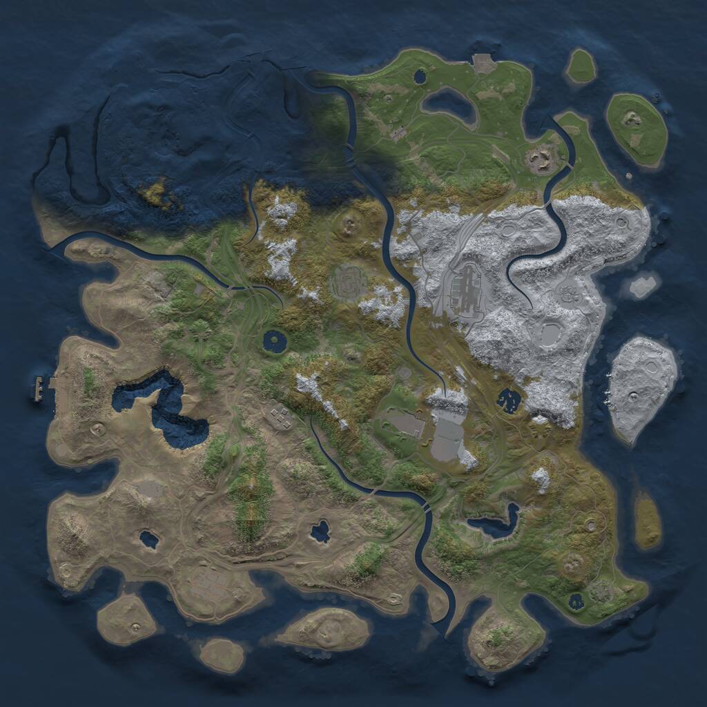 Rust Map: Procedural Map, Size: 4500, Seed: 557413113, 13 Monuments