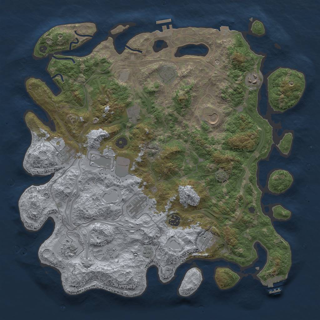 Rust Map: Procedural Map, Size: 4250, Seed: 464290418, 19 Monuments