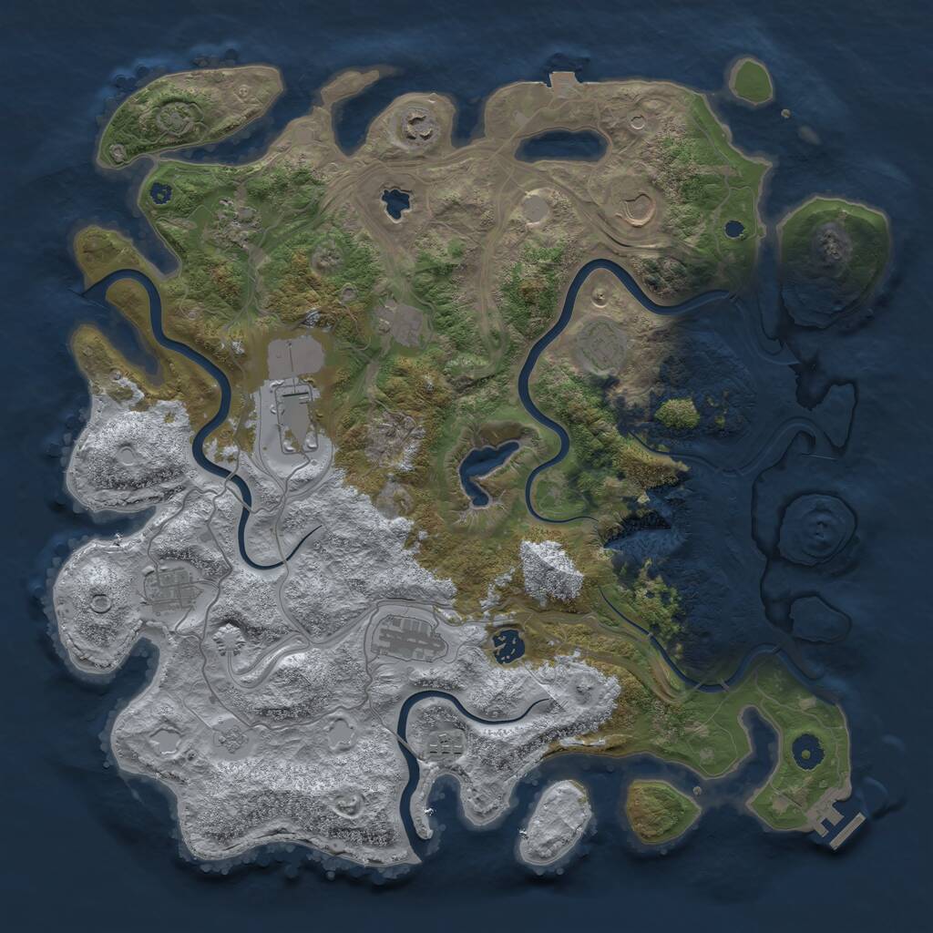Rust Map: Procedural Map, Size: 4250, Seed: 464290418, 15 Monuments