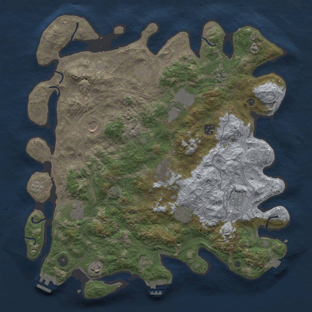 Rust Map: Procedural Map, Size: 4250, Seed: 1224857058, 19 Monuments