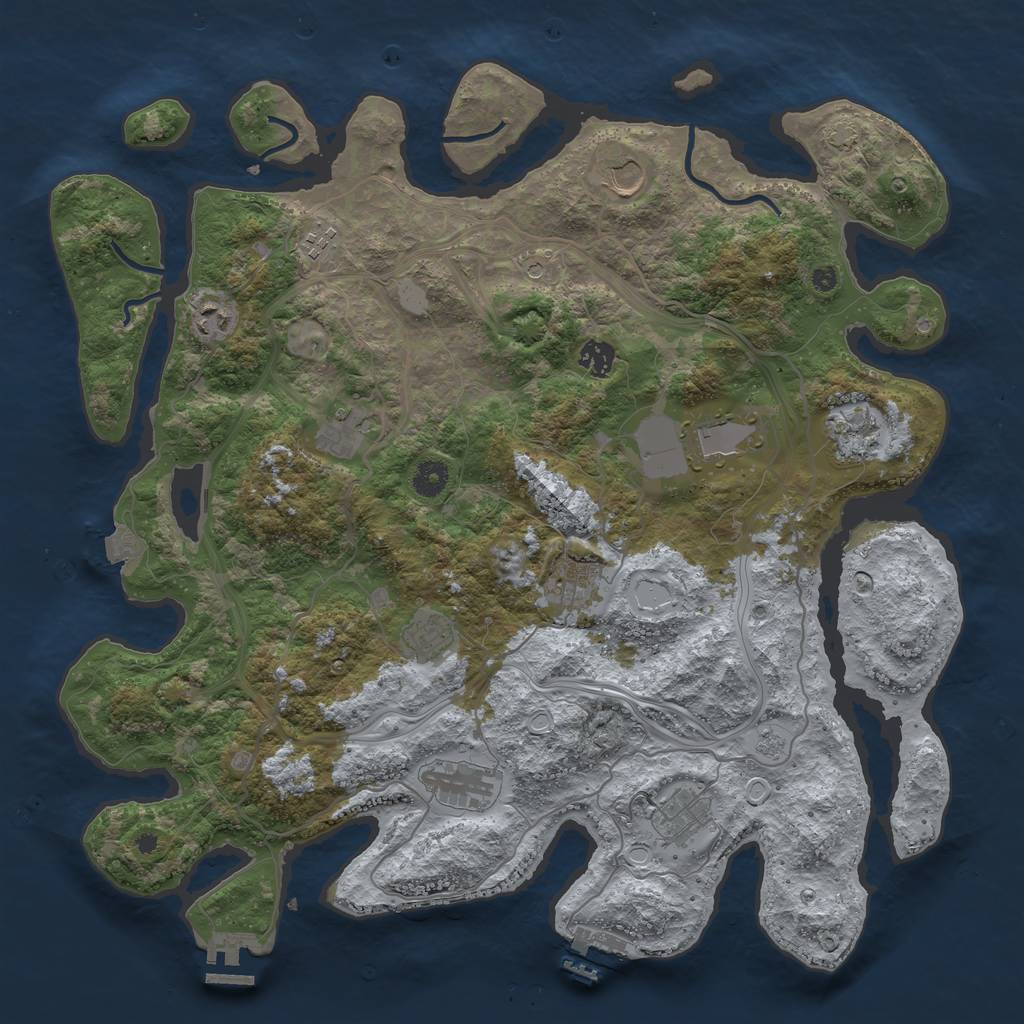 Rust Map: Procedural Map, Size: 4250, Seed: 861158957, 19 Monuments