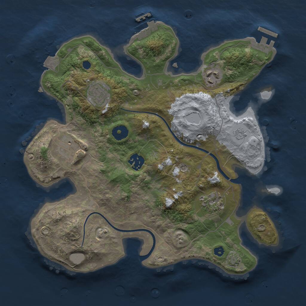 Rust Map: Procedural Map, Size: 3000, Seed: 92487725, 11 Monuments
