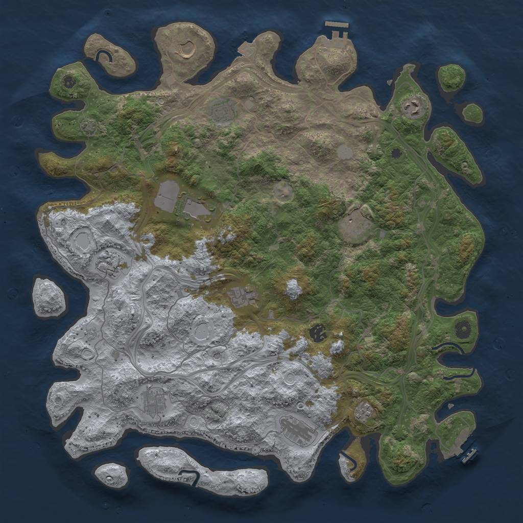 Rust Map: Procedural Map, Size: 4500, Seed: 103281011, 19 Monuments