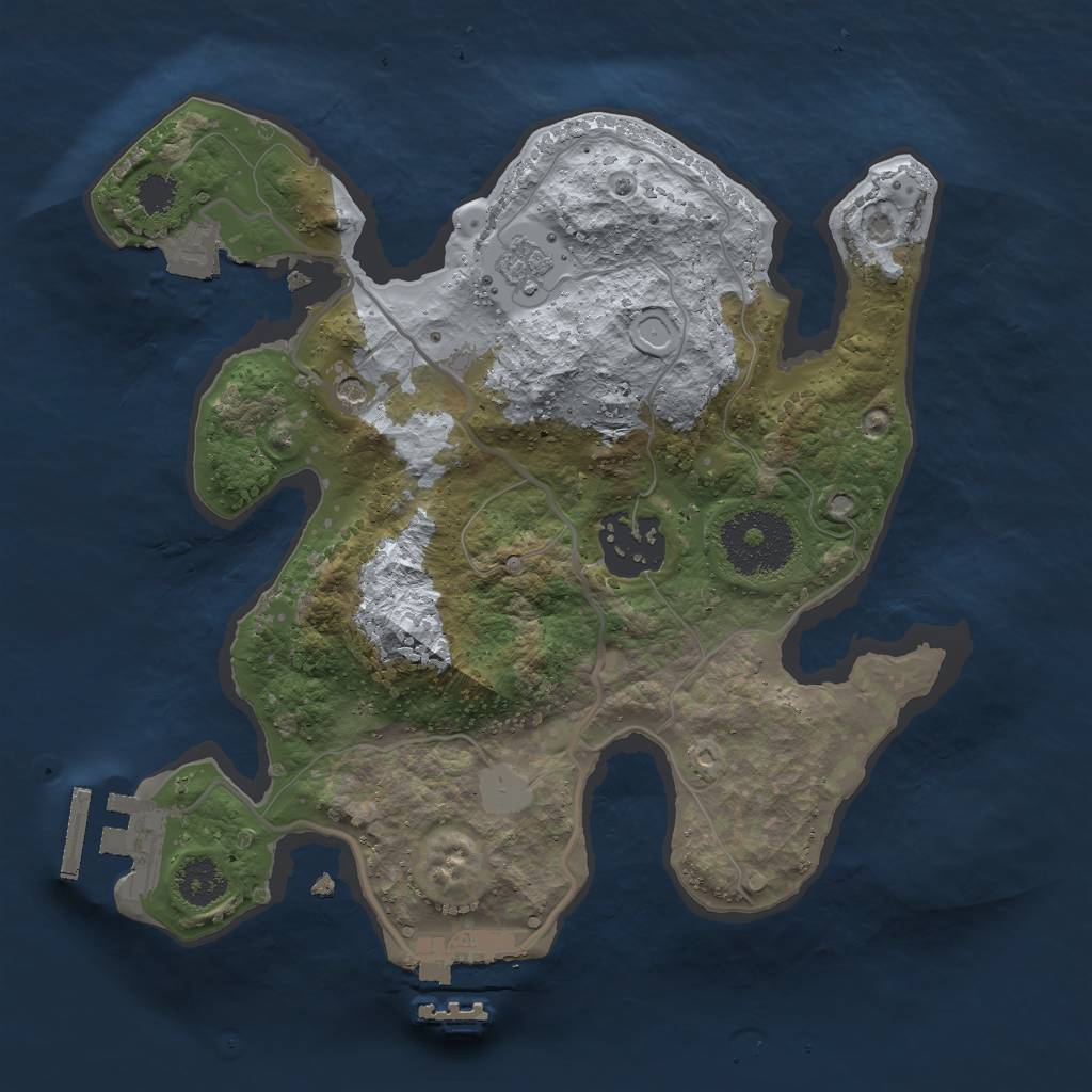 Rust Map: Procedural Map, Size: 2410, Seed: 1, 8 Monuments