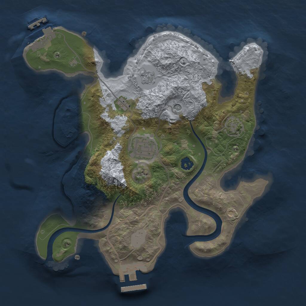 Rust Map: Procedural Map, Size: 2410, Seed: 1, 7 Monuments