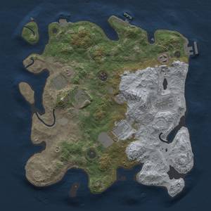 Thumbnail Rust Map: Procedural Map, Size: 3500, Seed: 1012119337, 14 Monuments