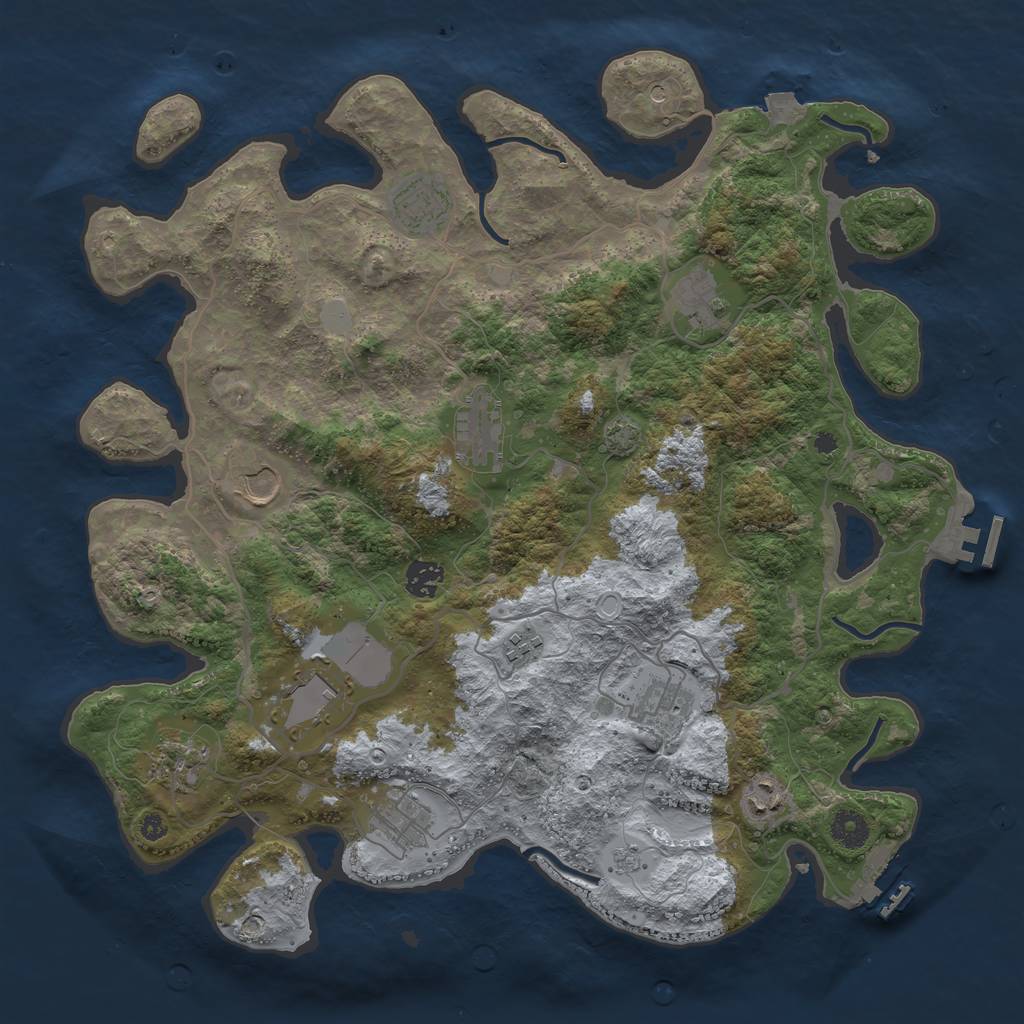 Rust Map: Procedural Map, Size: 4000, Seed: 1066898389, 19 Monuments