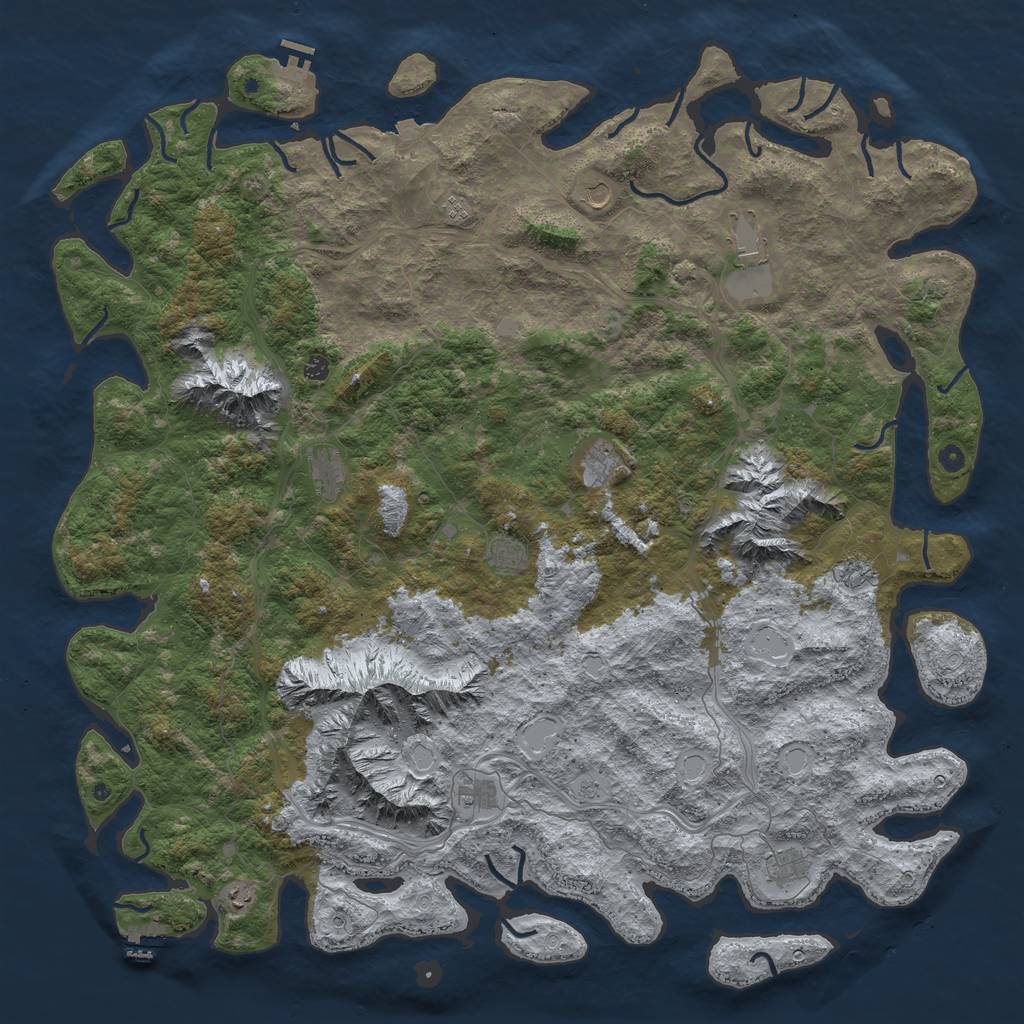 Rust Map: Procedural Map, Size: 6000, Seed: 841837112, 19 Monuments