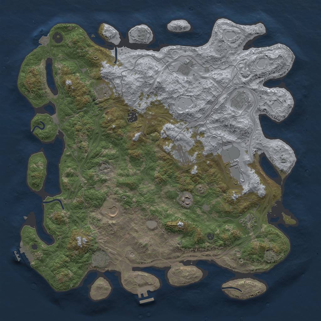 Rust Map: Procedural Map, Size: 4500, Seed: 524567318, 19 Monuments