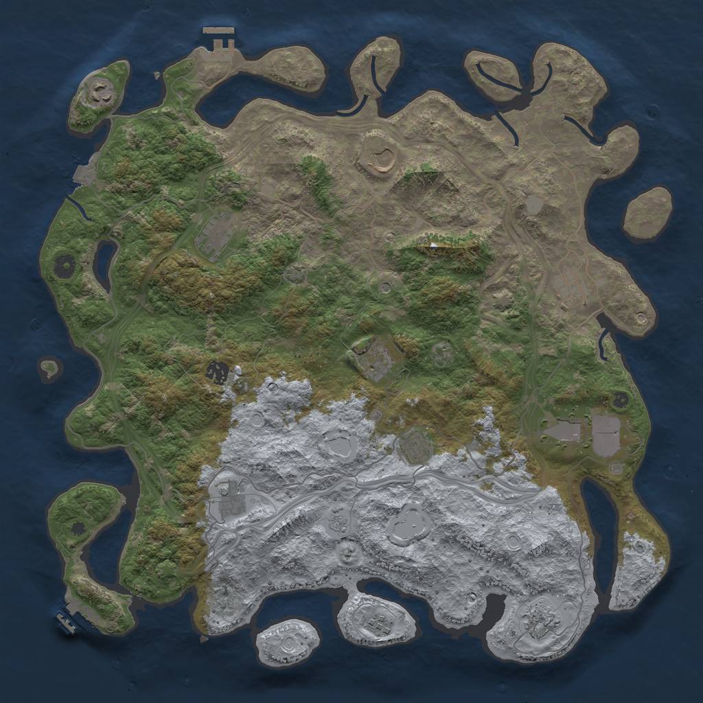 Rust Map: Procedural Map, Size: 4500, Seed: 819601582, 19 Monuments