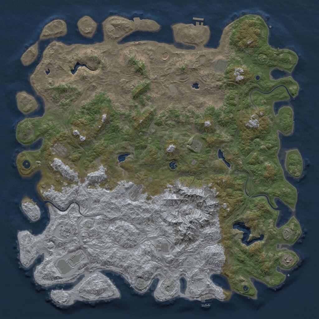 Rust Map: Procedural Map, Size: 6000, Seed: 1399723682, 17 Monuments