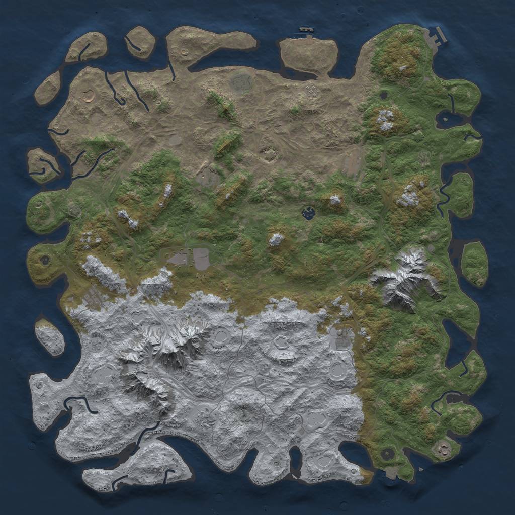 Rust Map: Procedural Map, Size: 6000, Seed: 1399723682, 19 Monuments