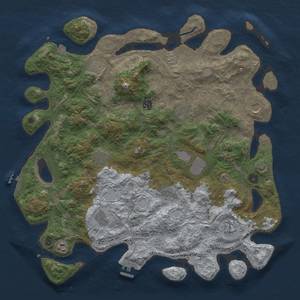 Thumbnail Rust Map: Procedural Map, Size: 4500, Seed: 1657958788, 19 Monuments